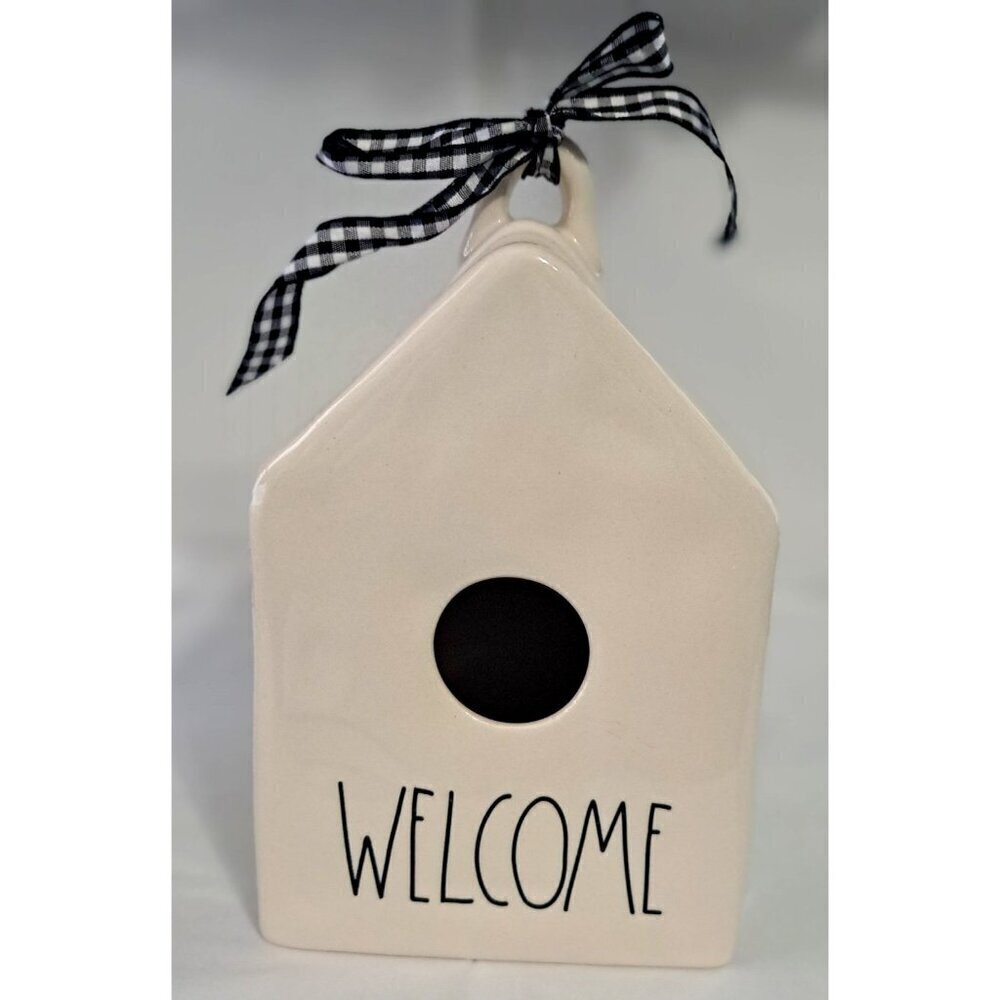 Rae Dunn Artisan Collection by Magenta Ceramic Birdhouse "Welcome" New